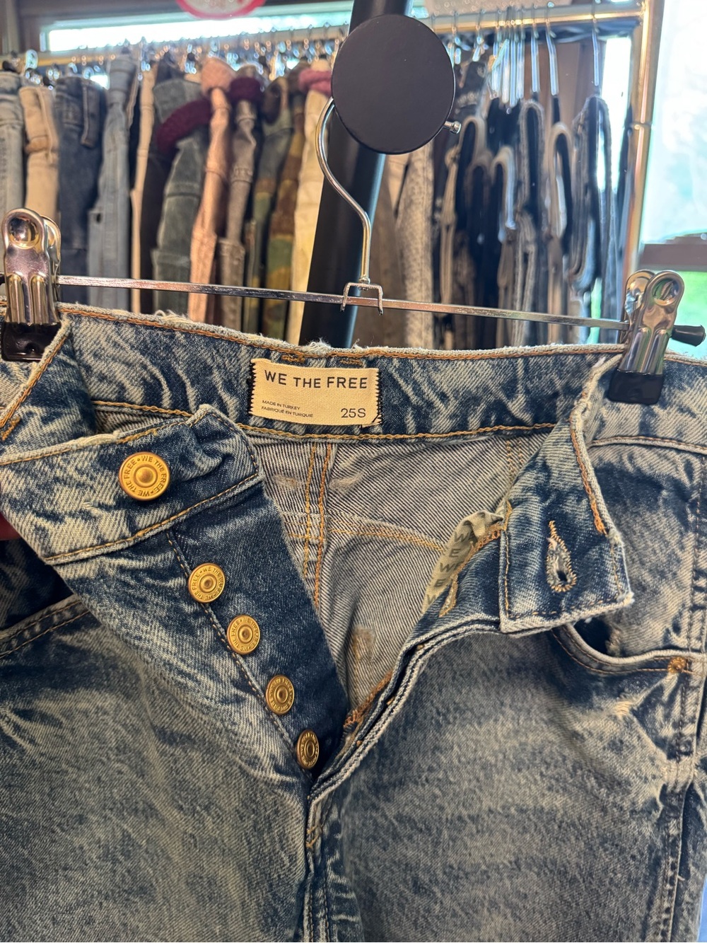 NWOT Free People We The Free Good Luck Mid-Rise Barrel Jeans light beam - 25S IR - Picture 13 of 17